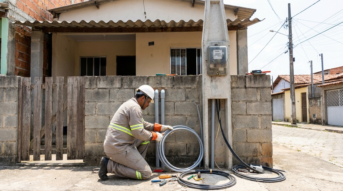 Instalação de Poste Padrão em Bragança Paulista‑SP